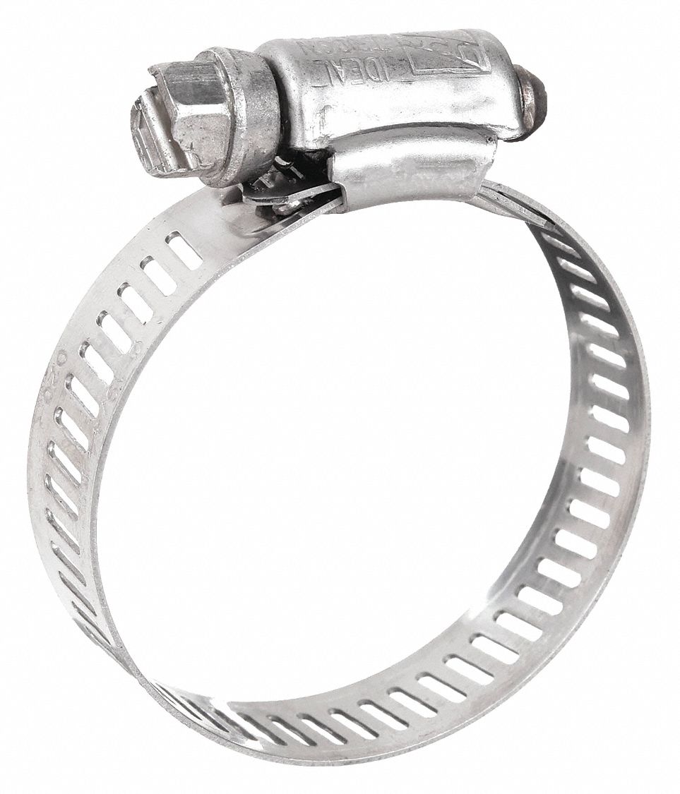 WORM GEAR HOSE CLAMP, 301 STAINLESS STEEL, PERFORATED BAND, 3 IN TO 5 IN CLAMPING DIA, 10 PK