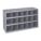 PIGEONHOLE BIN UNIT, 34 IN X 12 IN X 18 IN, 18 COMPARTMENTS, GREY, STEEL, POWDER COATED