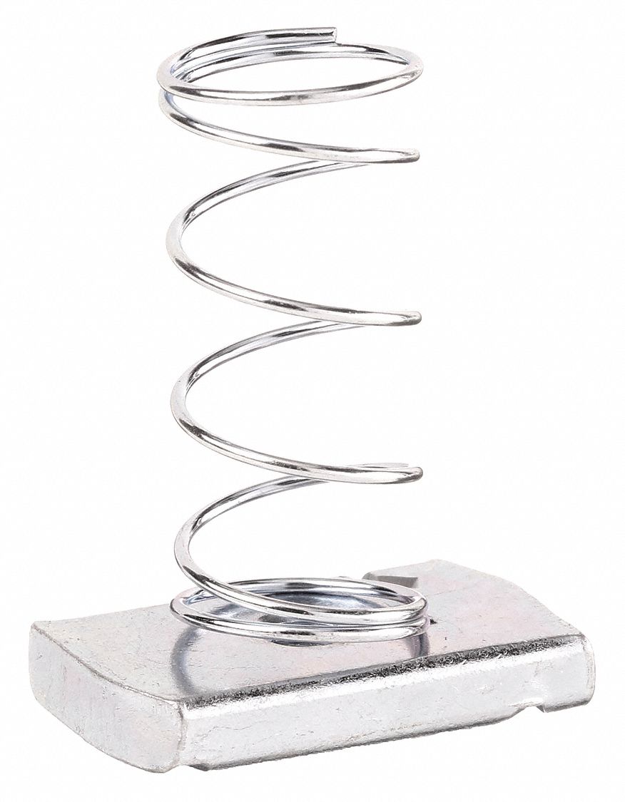 Channel Nut With Spring, 1/4-20 In, Steel