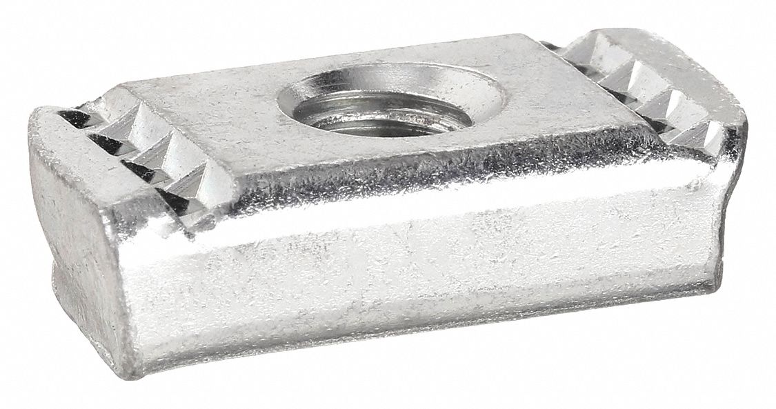 1/4 in Overall Ht, Channel Nut Without Spring - 1XJP7|NUT0025EG - Grainger