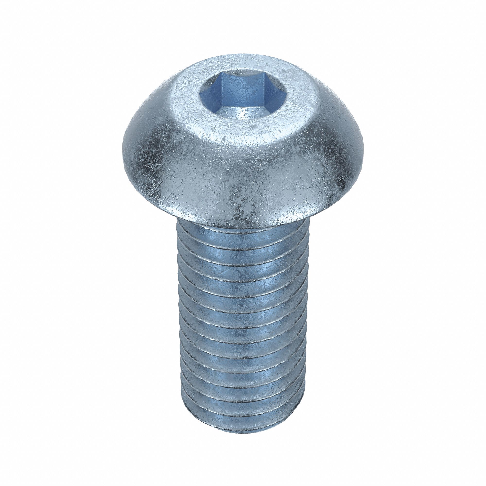 Socket Head Cap Screw: 1/2"-13 Thread Size, 1 1/4 in Lg, Button, Zinc Plated, Alloy Steel, 10 PK