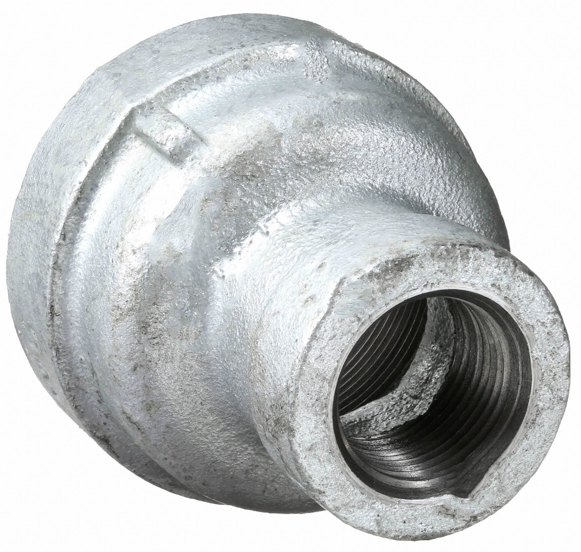 GRAINGER APPROVED Galvanized Malleable Iron Reducer Coupling, 11/2" x 11/4" Pipe Size, FNPT