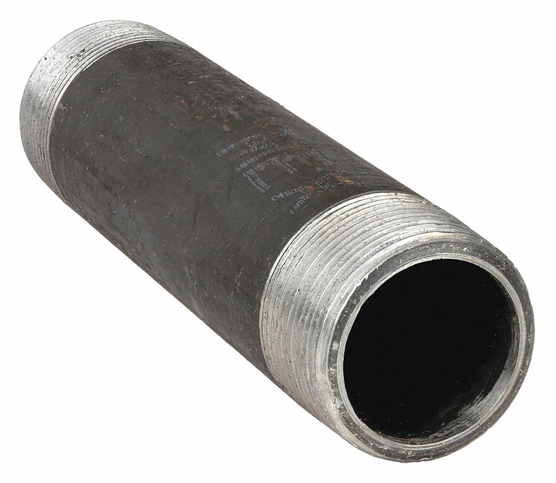 Nipple: Black Steel, 3 in Nominal Pipe Size, 7 in Lg, Threaded on Both Ends, Schedule 80, Welded