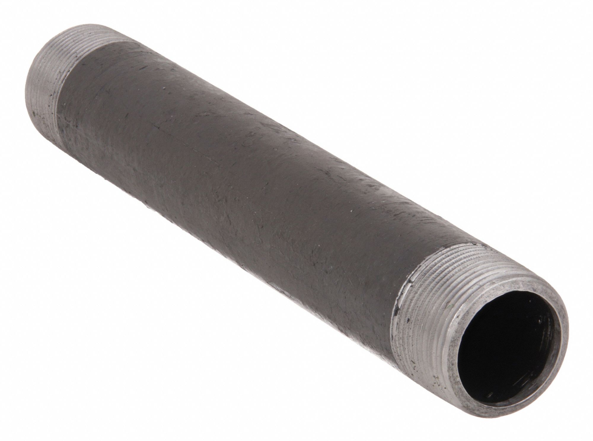 NIPPLE: BLACK STEEL, 1½ IN NOMINAL PIPE SIZE, 10 IN L, BOTH ENDS THREADED, SCHEDULE 80, STEEL