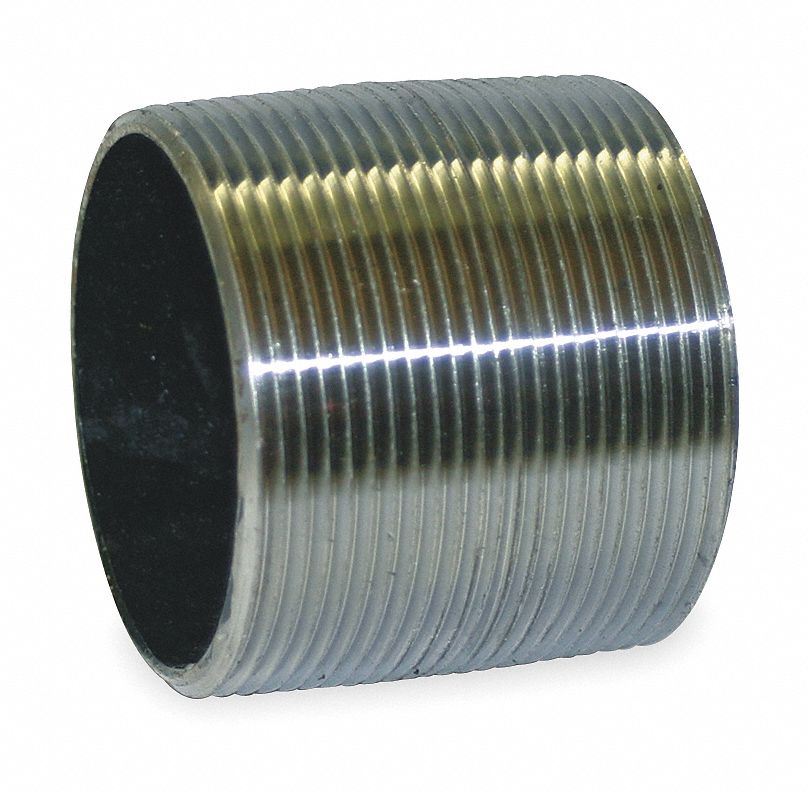MUELLER Niple Corto 2" Acero Negro, Rosca Cerrada Longitud General