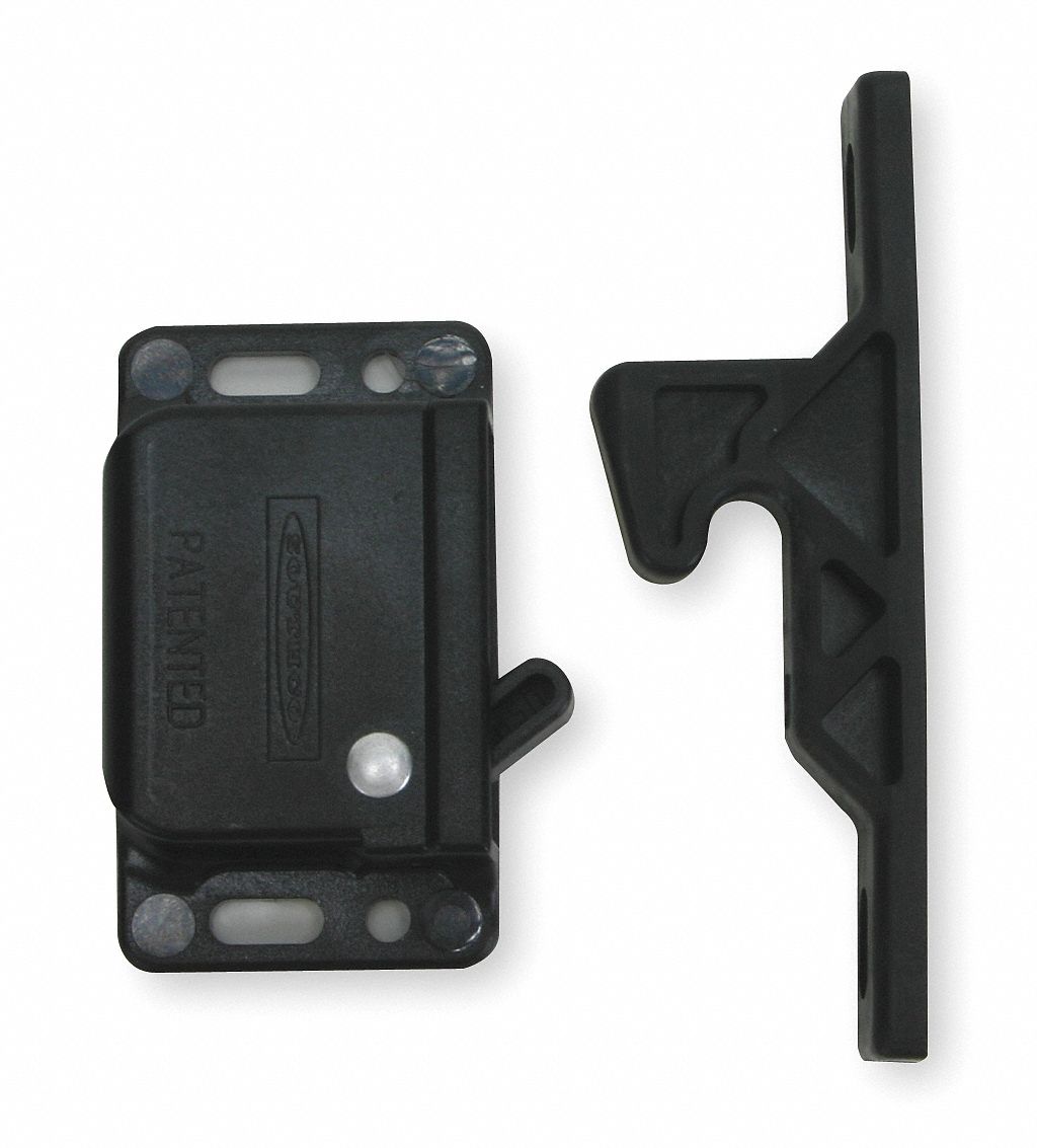 GRAINGER APPROVED Grab Catch Plastic, Black Plastic, 1 29/32 in Catch