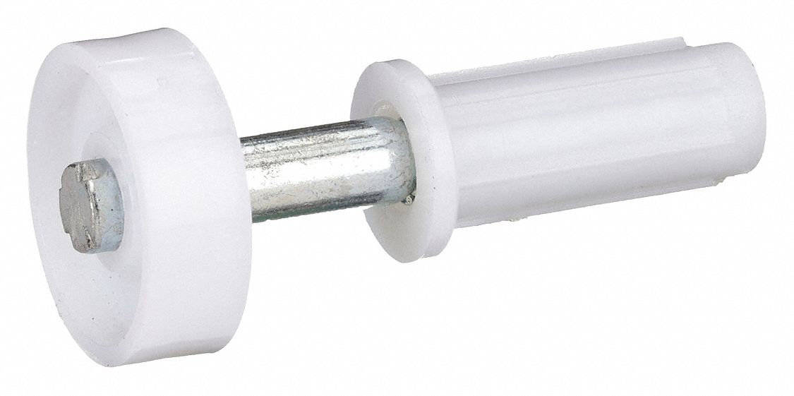 PIVOT WHEEL,NYLON,WHITE,L 7/8 IN