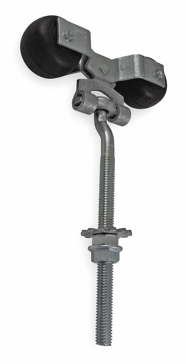 GRAINGER APPROVED Door Hanger Kit, Sliding Door Round Rail, Steel, Zinc