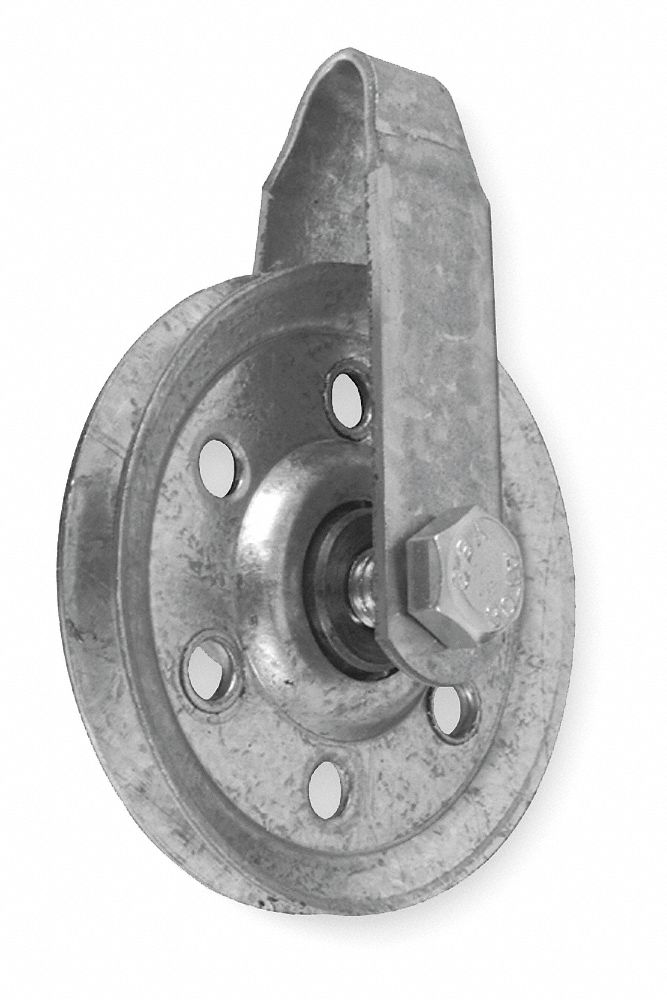 GRAINGER APPROVED Cable Pulley, Steel, Zinc, 3 Length (In.), 13/32