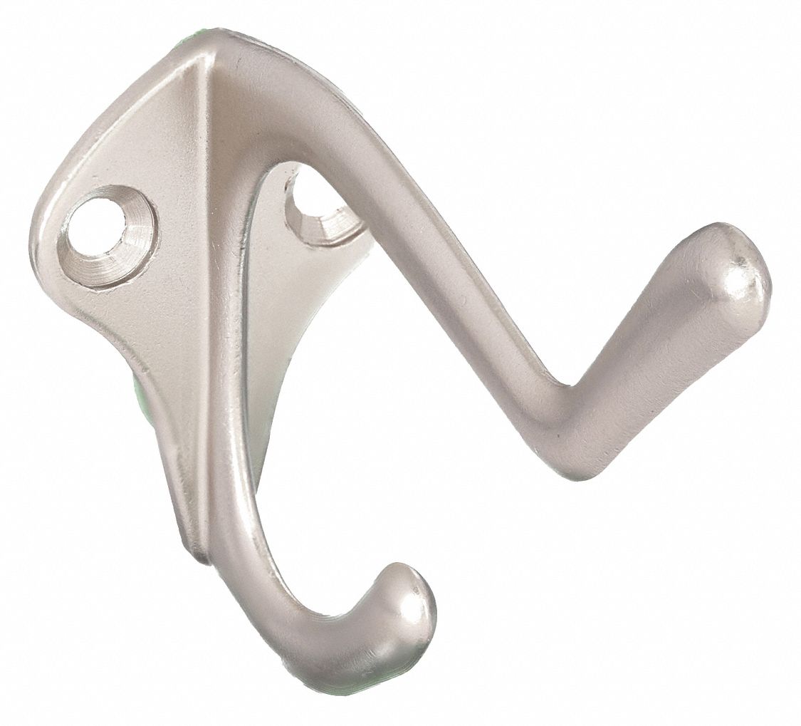 COAT HOOK,2 HOOK ENDS,NICKEL