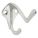 COAT HOOK,2 HOOK ENDS,NICKEL