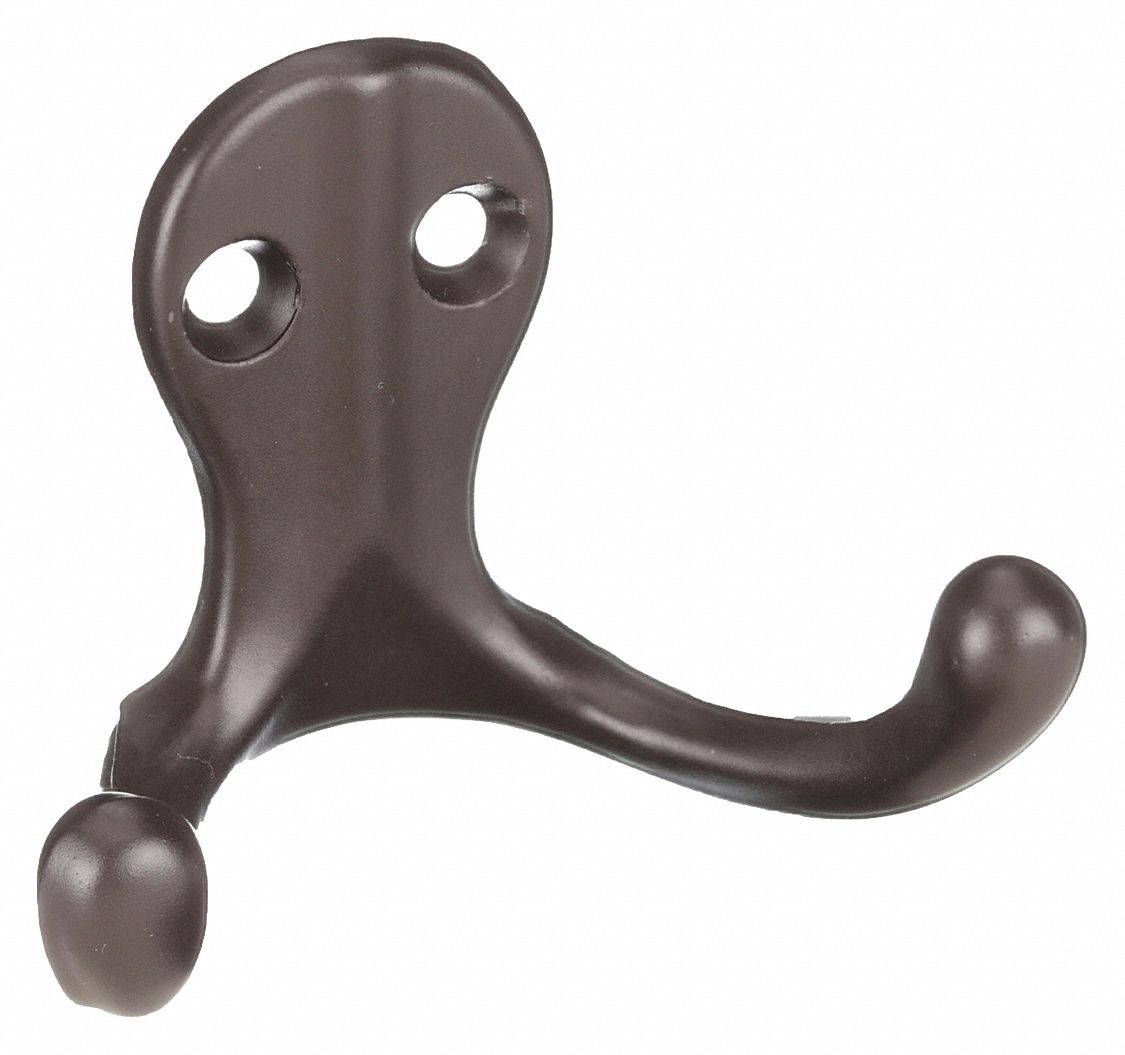 2 Hooks, Zinc, Coat Hook 1XNF81XNF8 Grainger
