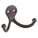 COAT AND HAT HOOK,BRONZE,L 1 1/16 I