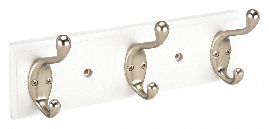 HOOKS WALL MOUNT 3 HOOK SATIN NICKE