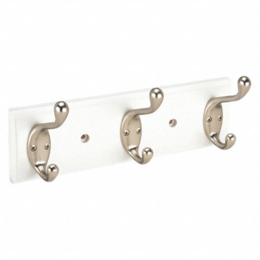 3 Hooks, Zinc, Garment and Coat Rack - 1XNH9|1XNH9 - Grainger