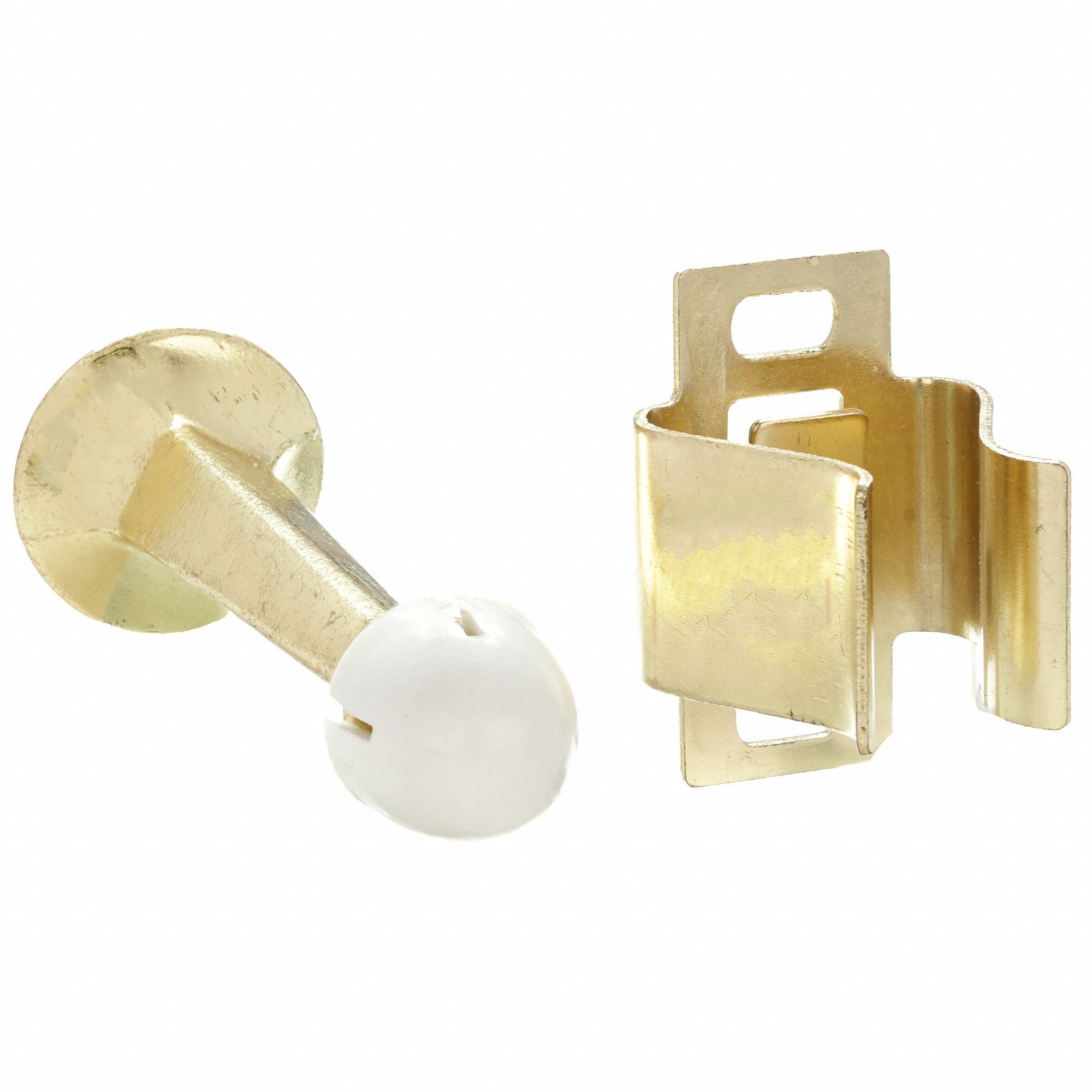 GRAINGER APPROVED Automatic Door Holder, Brass, Ivory, Wall 1XNK9