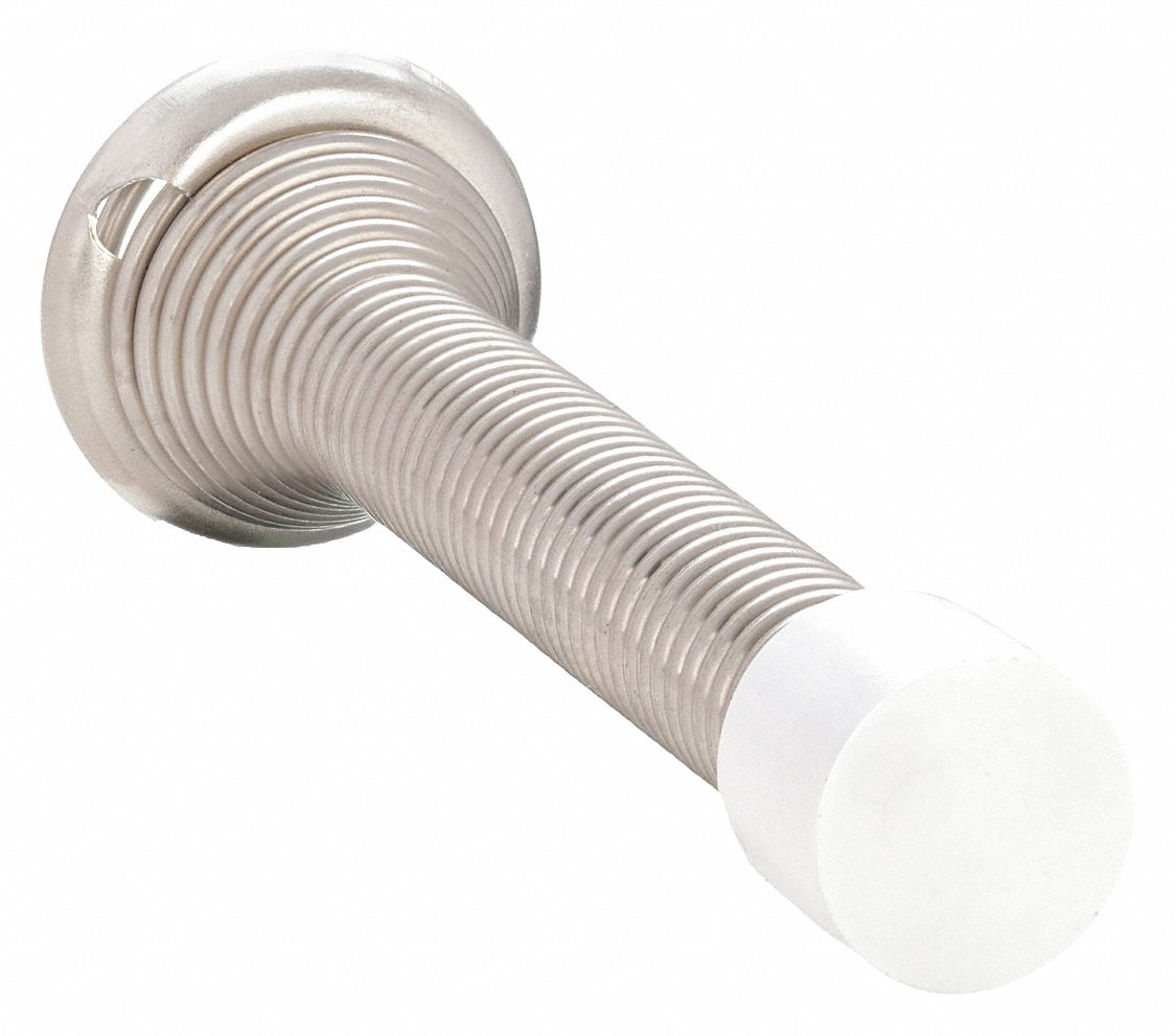 Wall Mount, Satin Nickel, Spring Door Stop 1XNN31XNN3 Grainger