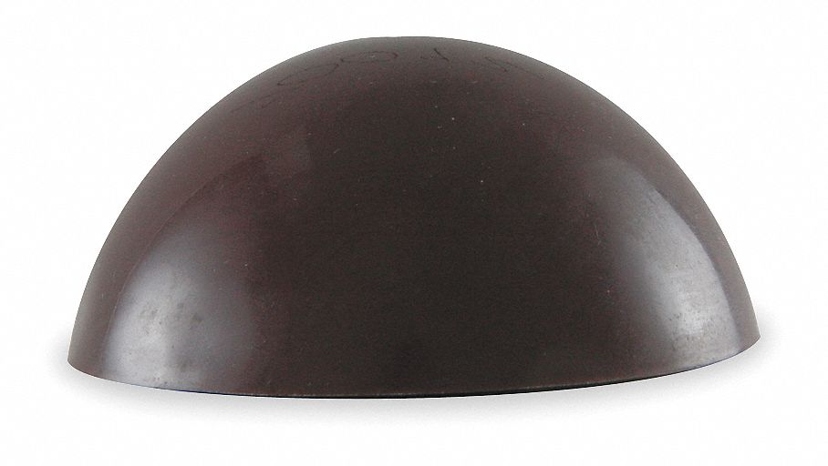 GRAINGER APPROVED Rubber, Convex Door Stop, Wall Mount, 21/4 in Base