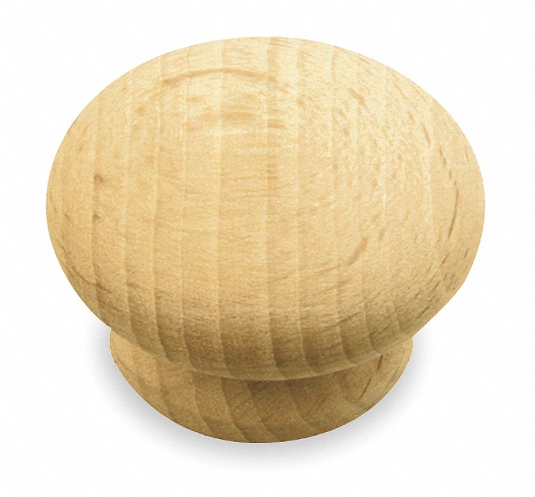 Cabinet Knob 1 1/2 in Dia Wood Round