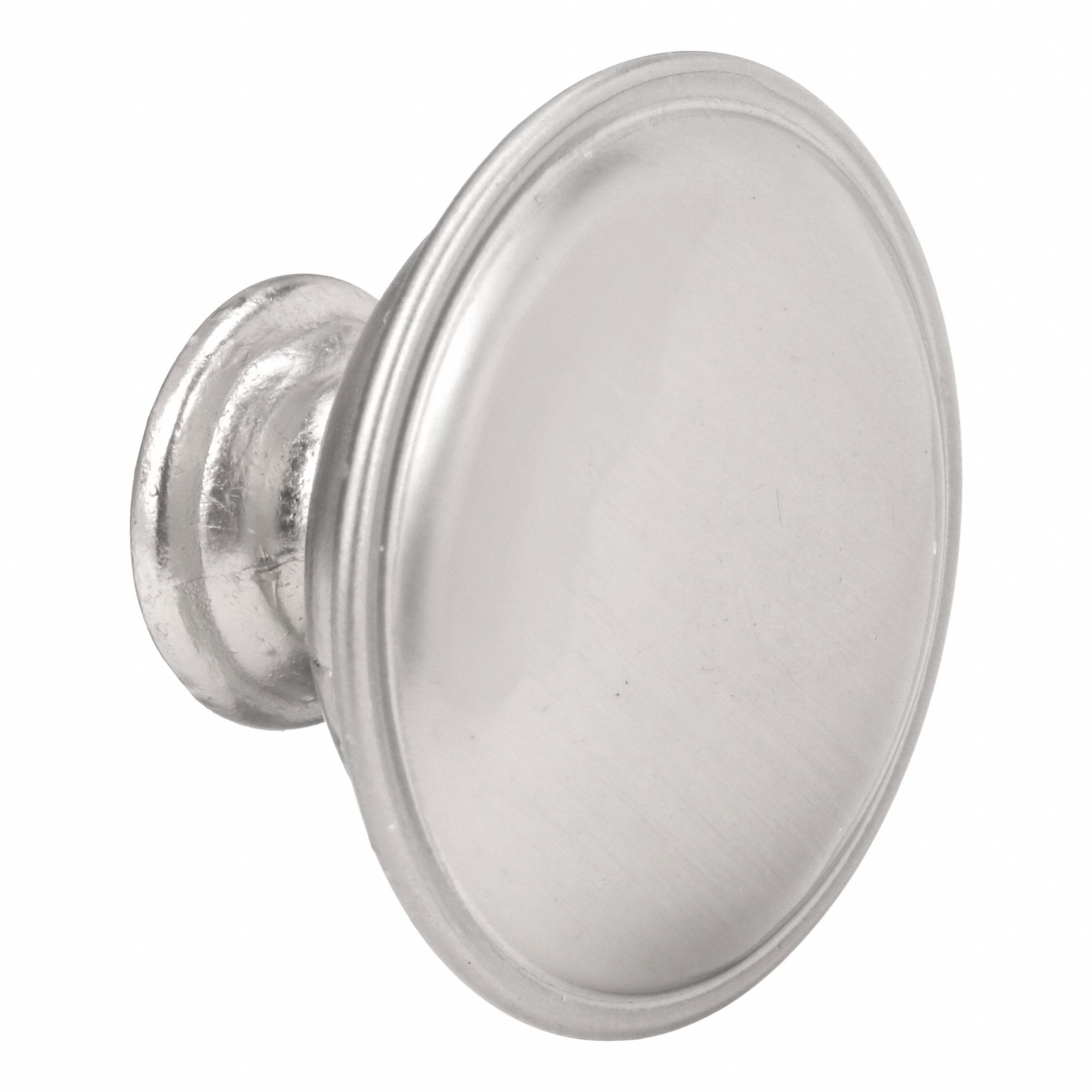 Cabinet Knob: Zinc, Satin Nickel, 1 1/4 in Grip Dia