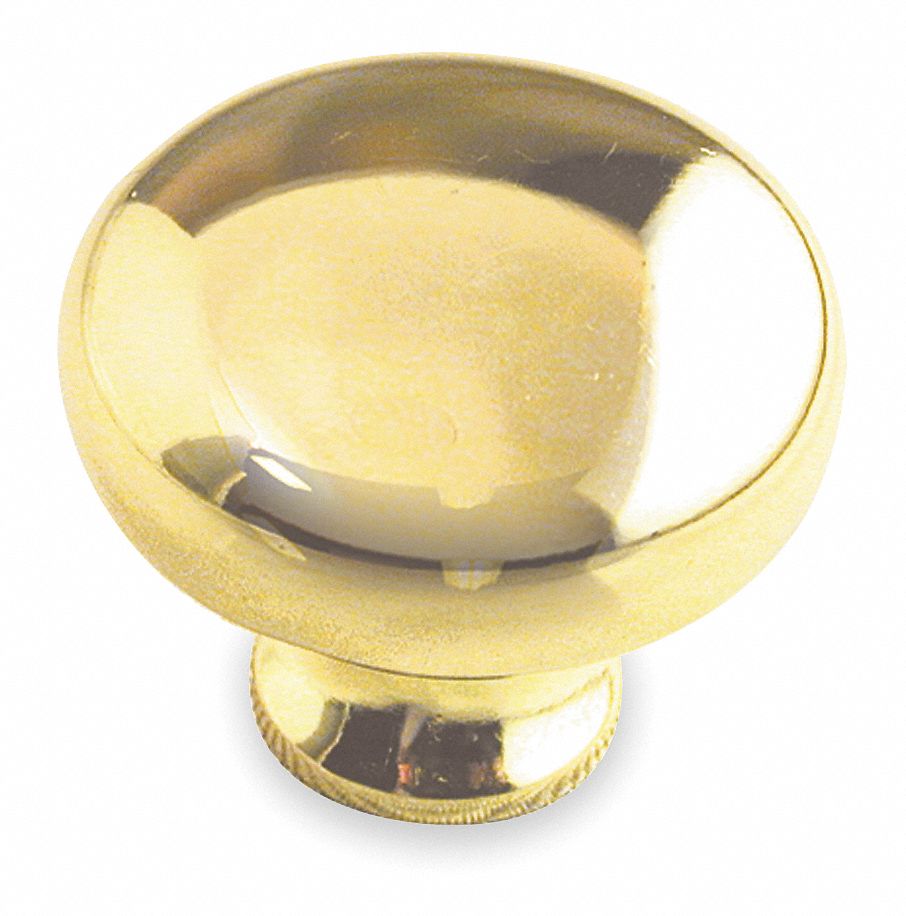 Cabinet Knob 1 1/4 in Dia Polished Brass