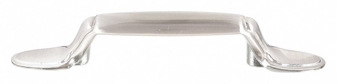 Pull Handle: Threaded Holes, Zinc, Silver