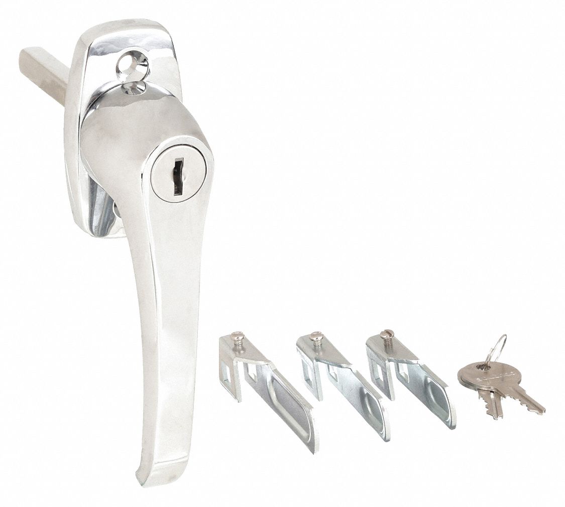 Door Latch: Cam Latch, Zinc, 1 5/16 in Dp, 4 1/8 in Ht