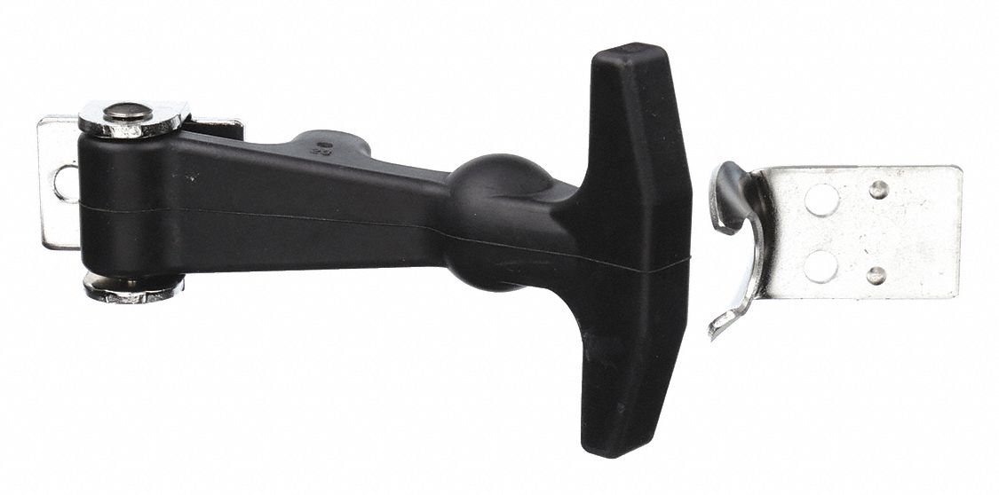 T HANDLE LATCH,BLACK,H 4 21/64 IN