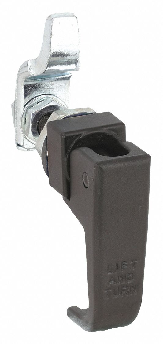 LATCH,LIFT AND TURN,BLACK,H 2 1/4 I