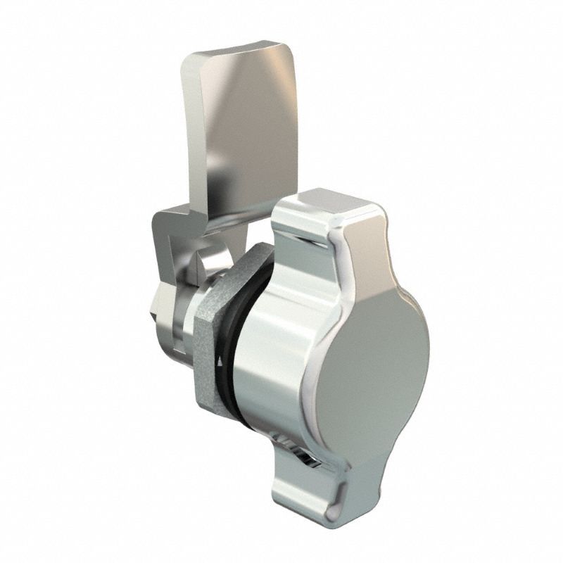 Door Latch: Cam Latch, Zinc, 2 1/4 in Dp, 1 in Ht