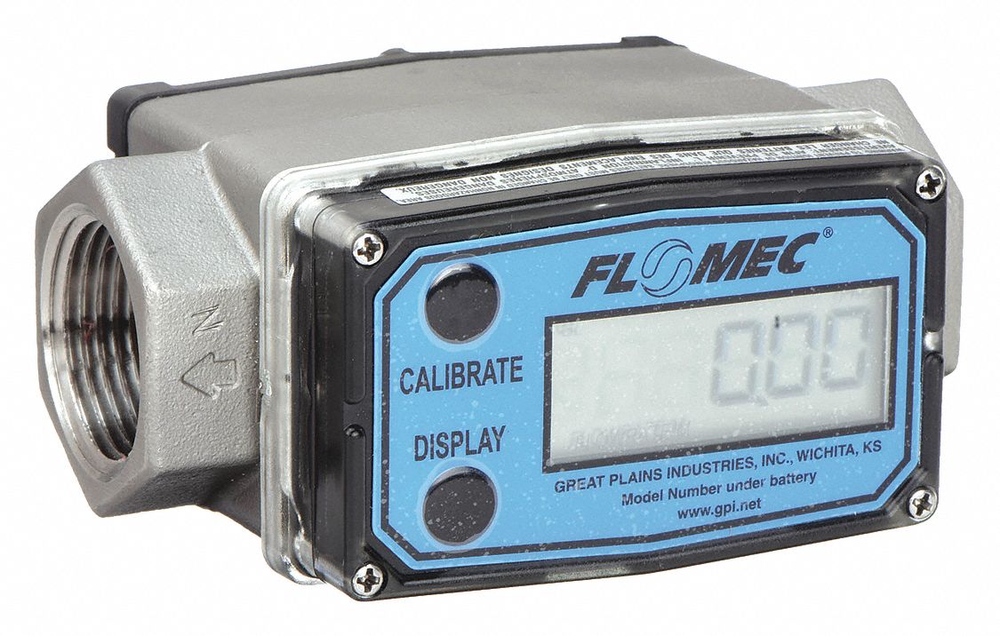 FLOMEC, 1/2 in Connection Size, FNPT, Electronic Flowmeter - 1XPR3 ...