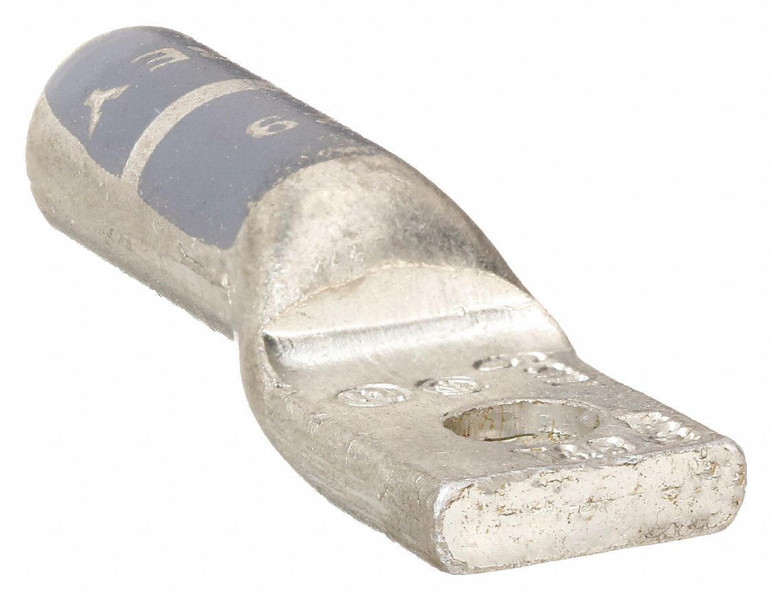 Compression Lug: For 6 AWG, Solid/Stranded Wire Type, #10 Stud Size, Long, Aluminum