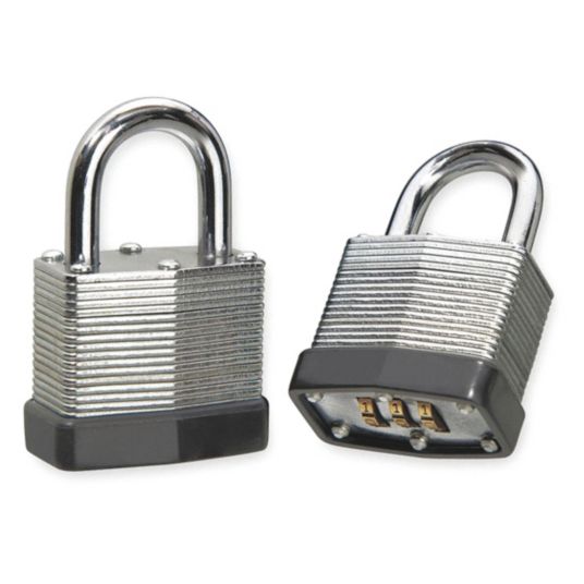 GRAINGER APPROVED Combination Padlock, Bottom, Silver 1XRV21501DWWG