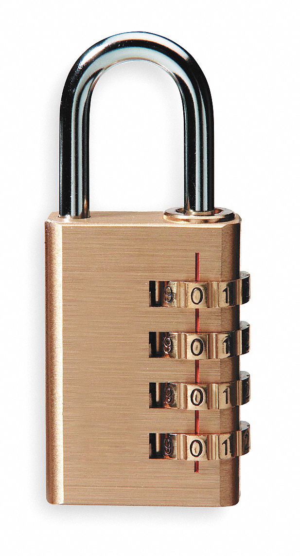 LUGGAGE/BRIEFCASE PADLOCK,BRASS,SIDE