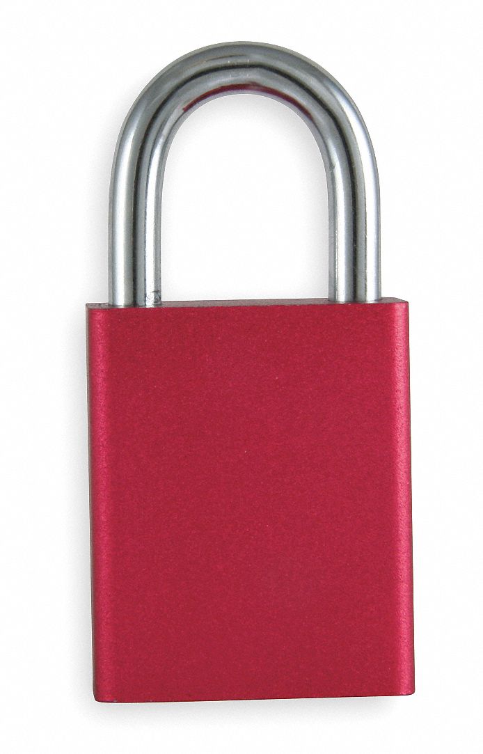 BRADY Candado de Seguridad Rojo con 1 llave - Candados con Mecanismo de  Bloqueo - 2ZYM6