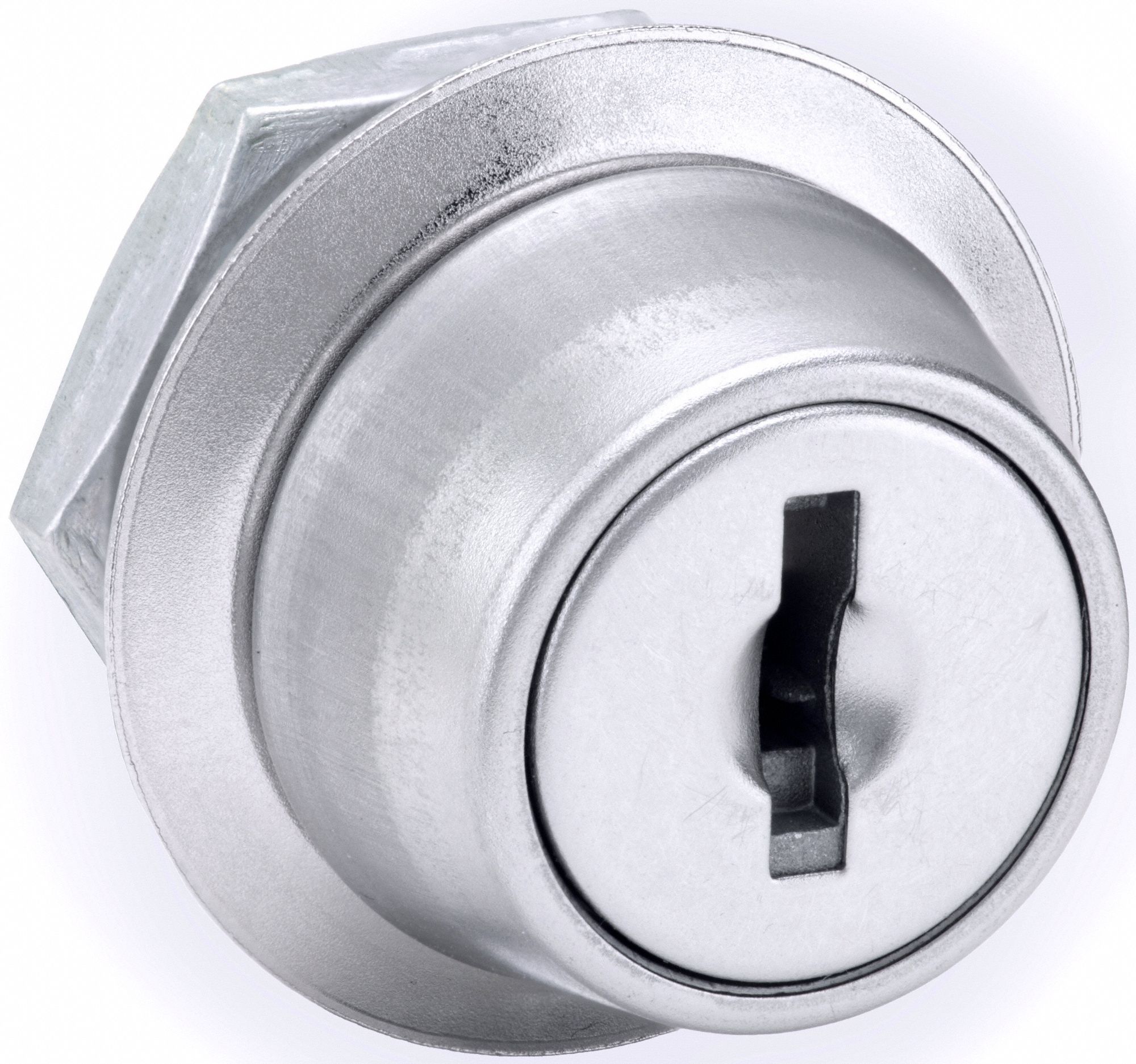 Disc Tumbler Keyed Cam Lock: For 17/32 in Material Thick, 3/4 in Mounting Hole Dia., Offset/Straight