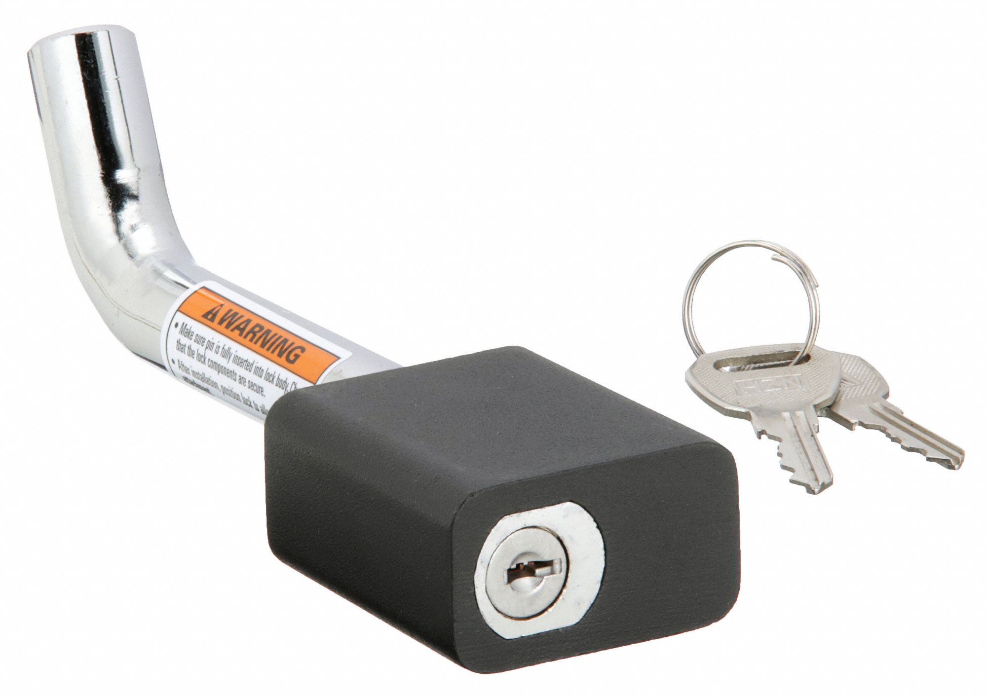 REESE Receiver Lock Universal, 5/8 in, Chrome Plated, (2) Keys/Vinyl