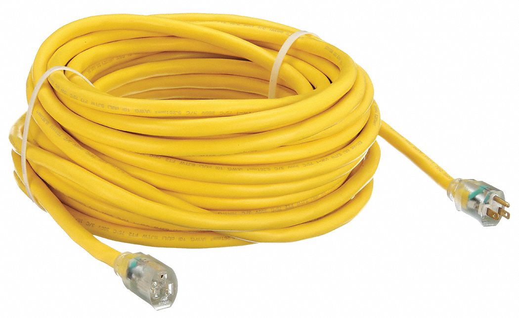 POWER FIRST LIGHTED EXTENSION CORD, 100 FT, 10 AWG WIRE SIZE, 10/3