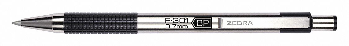 Ballpoint Pens: Black, 0.7 mm Pen Tip, Retractable, Includes Pen Cushion, Stainless Steel/Plastic