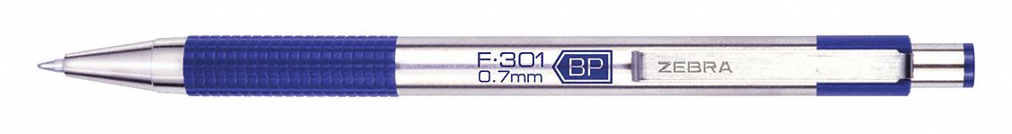 Ballpoint Pen: Blue, 0.7 mm Pen Tip, Retractable, Includes Pen Cushion, Plastic/Stainless Steel