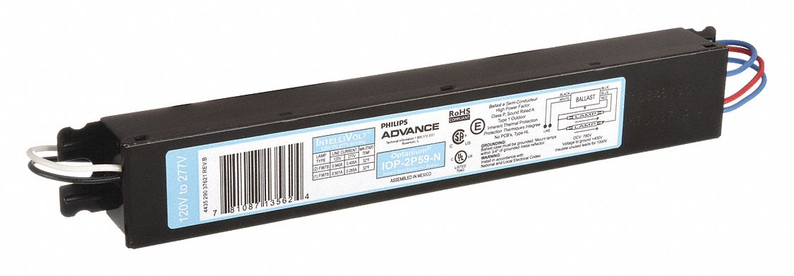 BALLAST FLUORESCENT, T8, 120 À 277VCA, 1 À 2 AMPOULES ACCEPTÉES, 59W AMPOULE MAX