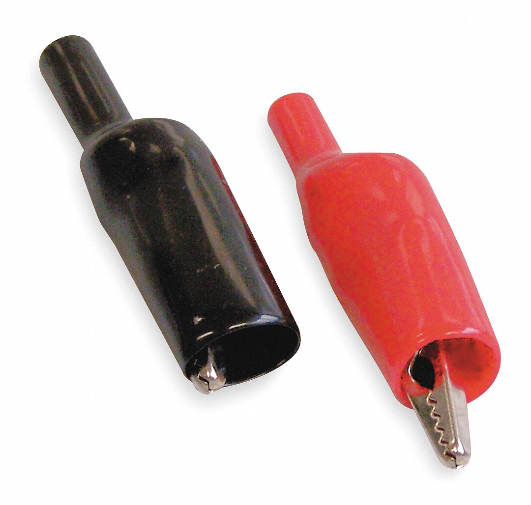 IDEAL Alligator Clip Set, Fully Insulated, 1 Red/1 Black, 22 14