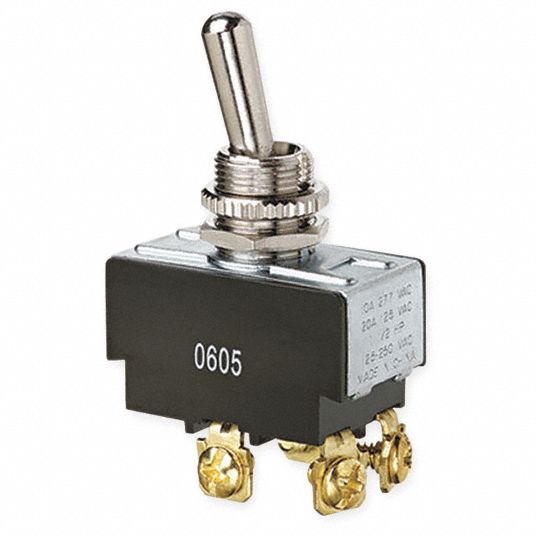 IDEAL Toggle Switch DPST, 4 Connections, Momentary On/Off, 20A 125V