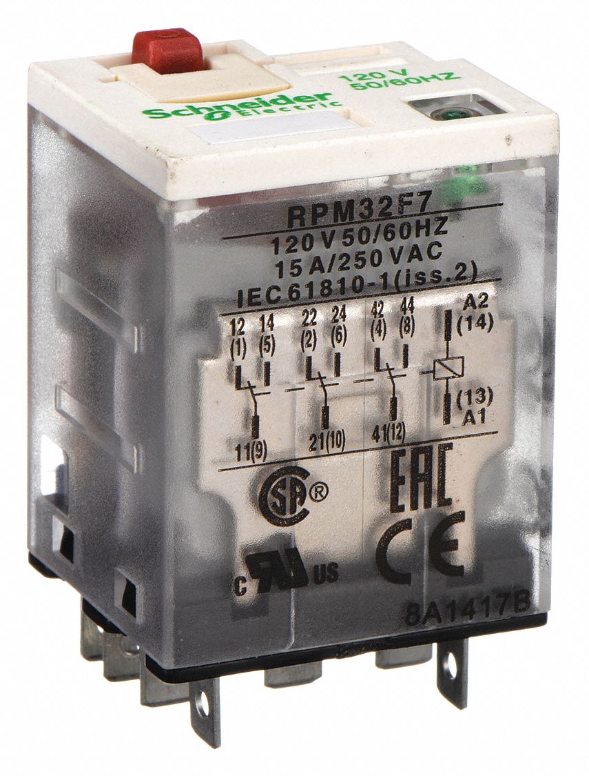 SCHNEIDER, Socket Mounted, 15 A Current Rating, General Purpose Relay