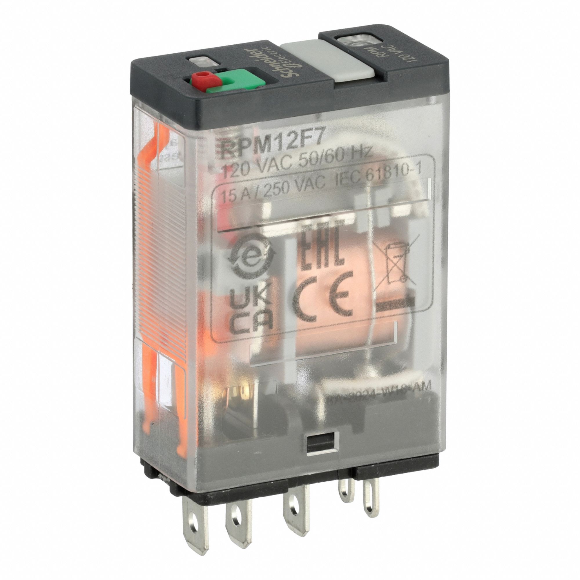 General Purpose Relay: Socket Mounted, 15 A Current Rating, 120V AC, SPDT, L Socket