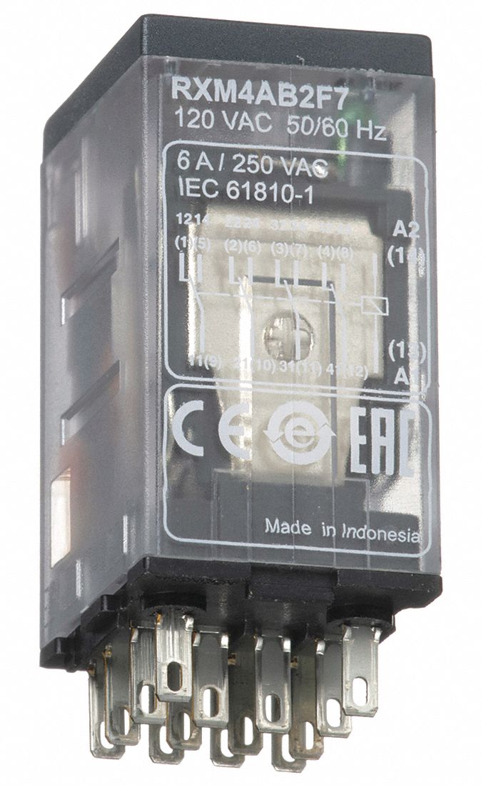 SCHNEIDER ELECTRIC General Purpose Relay, 120V AC Coil Volts, 6A @ 277V