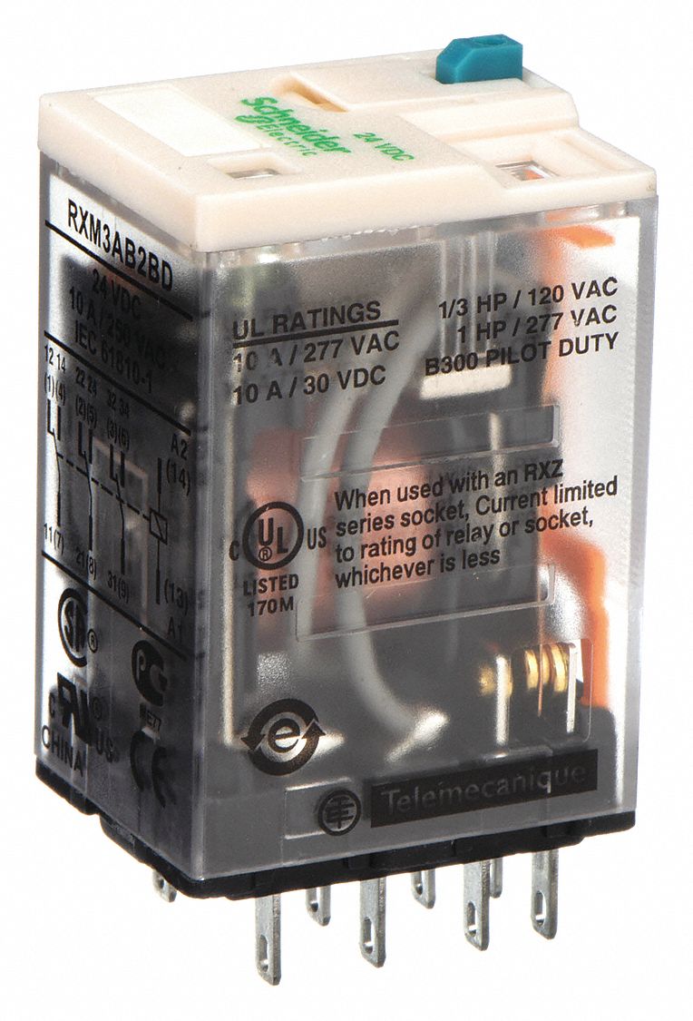 SCHNEIDER, Socket Mounted, 10 A Current Rating, General Purpose Relay