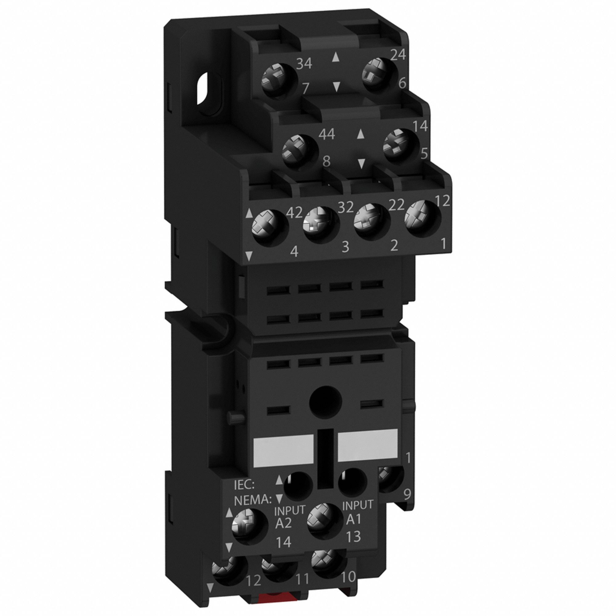 RELAY SOCKET,BLACK,1.57 IN H,14 PINS