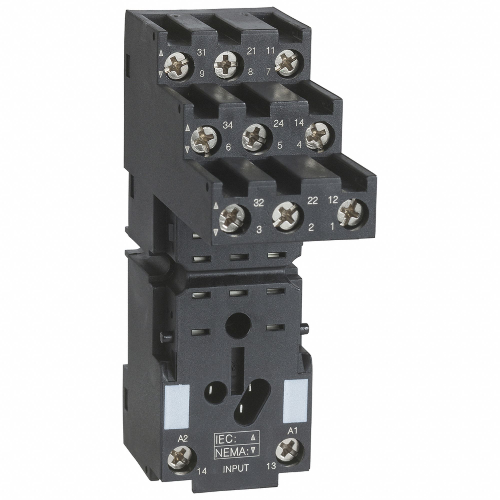 RELAY SOCKET,BLACK,2.40 IN H,11 PINS