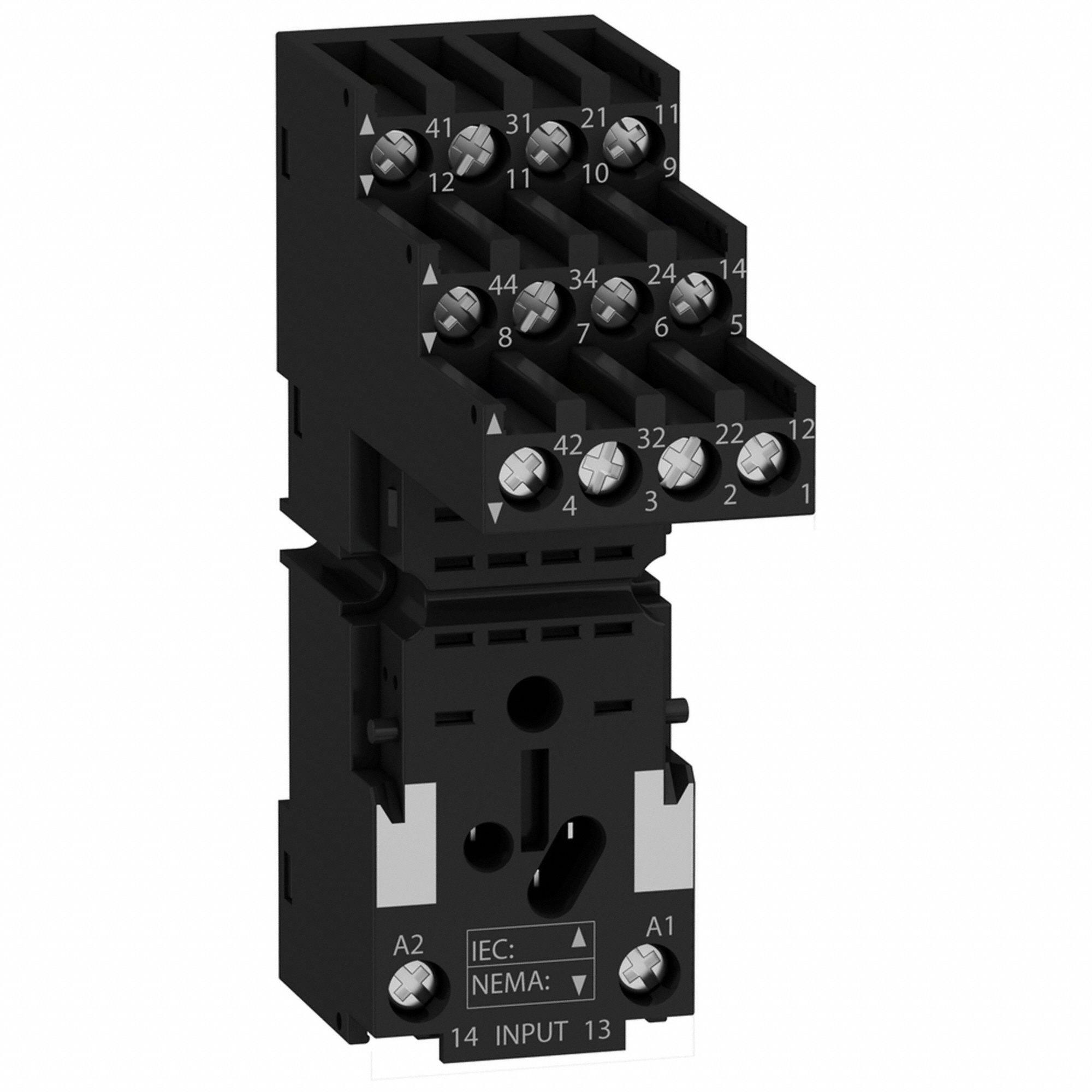 RELAY SOCKET, 10 A RATING, DIN-RAIL AND SURFACE SOCKET MOUNTING, 14 PINS, G SOCKET, 14 PIN